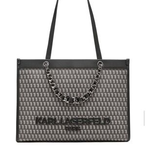 Karl Lagerfeld Paris Savoie Monagram Leather Tote Nwt